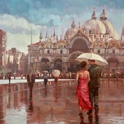 Basilica, San Marco by Mark Spain - Original Painting on Stretched Canvas sized 32x32 inches. Available from Whitewall Galleries